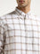 WES Casuals Beige Checks Printed Relaxed-Fit Cotton Shirt