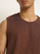 Nuon Brown Textured Relaxed-Fit T-Shirt