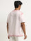 Studiofit Light Pink Text Design Relaxed-Fit T-Shirt