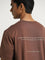 Studiofit Brown Text Pattern Relaxed-Fit T-Shirt