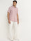 WES Casuals Pink Striped Relaxed-Fit Cotton Shirt