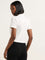 Studiofit Off-White Ribbed Cotton Blend Top