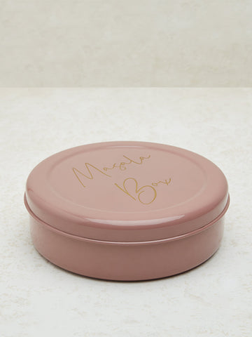 Westside Home Pink Text Design Round Masala Box