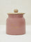 Westside Home Pink Text Design Sugar Jar with Wooden Lid