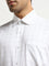 WES Formals White Checkered Relaxed-Fit Cotton Shirt