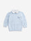 HOP Baby Light Blue Knit-Textured Cotton Sweatshirt