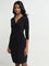 Wardrobe Black Ruched-Detailed Wrap Dress