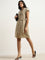 Wardrobe Beige Polka Dot Design Shirt Dress with Belt