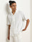 ETA White Striped Design Relaxed-Fit Cotton Shirt