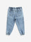 HOP Kids Blue Cargo-Style Mid-Rise Denim Joggers