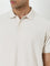 WES Casuals Light Beige Textured Relaxed-Fit Polo T-Shirt