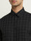 WES Formals Black Checks Printed Slim-Fit Shirt