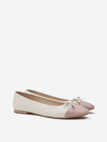 LUNA BLU Ivory Colour-Blocked Ballerina