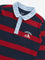 HOP Kids Navy & Red Striped Cotton Polo T-Shirt