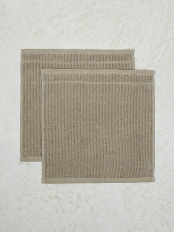 Westside Home Taupe Face Towel (Set of 2)