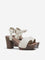 LUNA BLU Ivory Block-Heel Sandals