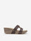 LUNA BLU Brown Metal-Detailed Wedge-Heel Sandals