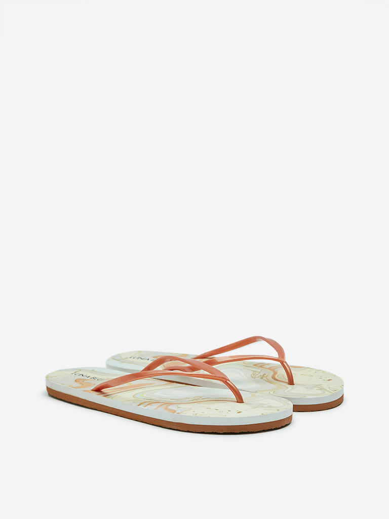 LUNA BLU Multicolour Marble Design Flip-Flop