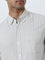 WES Casuals Off-White Striped Slim-Fit Cotton Shirt