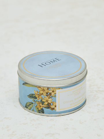 Westside Home Blue Fleur Tin Candle