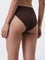 Wunderlove Dark Brown Solid Seam-Free Hi-Leg Brief