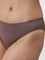 Wunderlove Dark Brown Solid Hi-Leg Cotton Blend Brief