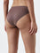 Wunderlove Dark Brown Solid Hi-Leg Cotton Blend Brief