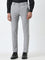 WES Formals Dark Grey Mid-Rise Ultra-Slim Fit Trousers