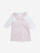 HOP Baby Light Pink Animal Print Pinafore & Cotton T-Shirt