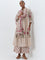 Zuba Beige Floral Printed A-Line Kurta