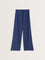 LOV Indigo Flared High-Rise Blended Linen Pants