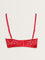 Superstar Red Floral Lace Design Padded Cotton Bra