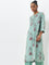 Zuba Mint Floral Printed A-Line Kurta