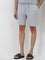 WES Lounge Grey Mid-Rise Relaxed-Fit Cotton Blend Shorts