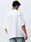 Nuon White Knit-Textured Oversized Shirt