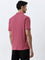 WES Casuals Rose Pink Relaxed-Fit Cotton Blend Polo T-Shirt