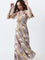 Bombay Paisley Beige Printed A-Line Dress