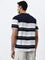 WES Lounge Navy Striped Slim-Fit T-Shirt