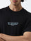 Studiofit Black Text Design Relaxed-Fit Cotton T-Shirt