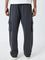 Studiofit Dark Grey Mid-Rise Relaxed-Fit Track Pants