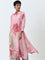 Utsa Pink Floral Printed A-Line Kurta