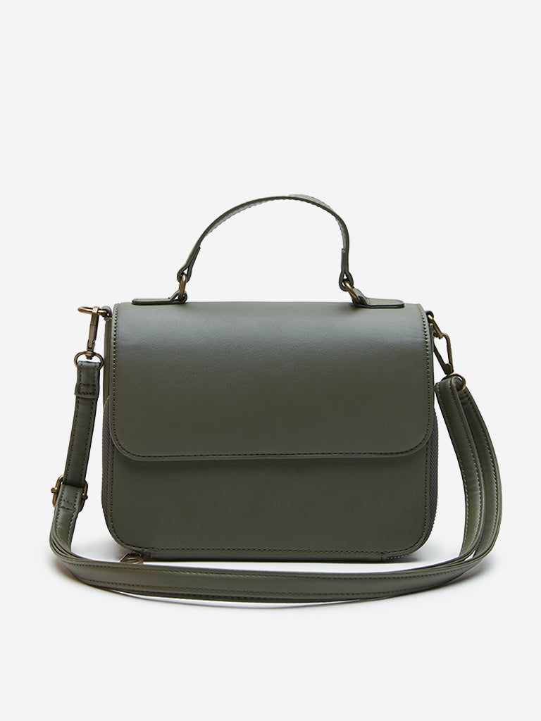 LOV Olive Solid Satchel Bag