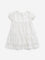 HOP Kids Off-White Lace Embroidered Tiered Dress