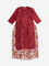 Utsa Kids Red Floral Embroidered A-Line Kurta with Inner (8-14 years)