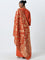 Vark Orange Embellished Kurti, Palazzos and Dupatta Set