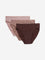 Wunderlove Brown Solid Cotton Briefs - Pack of 3