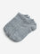 WES Lounge Grey Ankle Length Cotton Blend Socks - Pack of 3