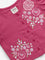 Utsa Kids Dark Pink Floral Embroidered Cotton Ethnic Top (2-8 years)