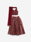 Utsa Kids Maroon Floral Design Ghagra, Choli and Dupatta Set (2-8 years)