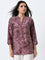 Utsa Mauve Abstract Printed Straight Kurti